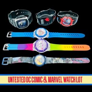 Used Untested DC Comics & Marvel Watch Lot / Bundle